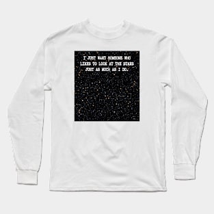 Love Quote on Star and Universe Pattern Long Sleeve T-Shirt